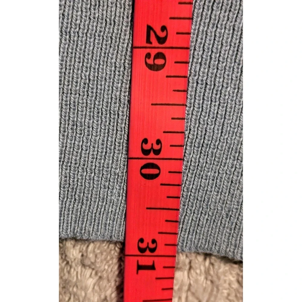 J. Crew Mens Cotton Crew Neck Long Sleeve Waffle Knit Sweater Blue Large NWT $90